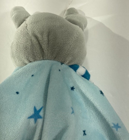 Goodnight Moon Bunny Rabbit Lovey Security Toy Plush Blanket Blue Yellow Satin - Picture 12 of 12